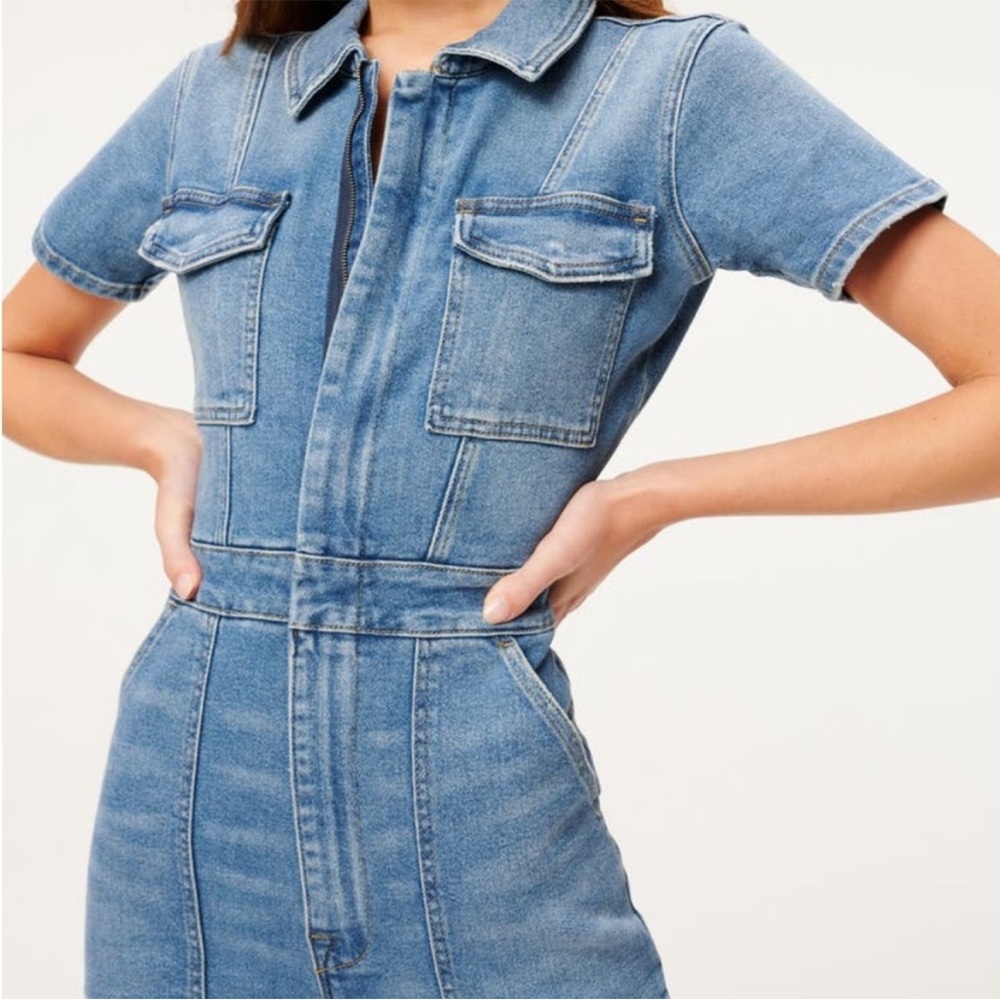 Good American Fit for Success Jumpsuit Blue 274 LIKE NEW